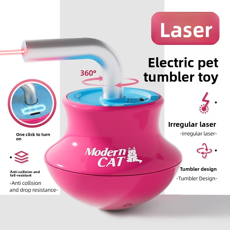 Laser Pointer Cat Toy Automatic - Otomatik kedi oyuncakları: interaktif tüy çubukları,