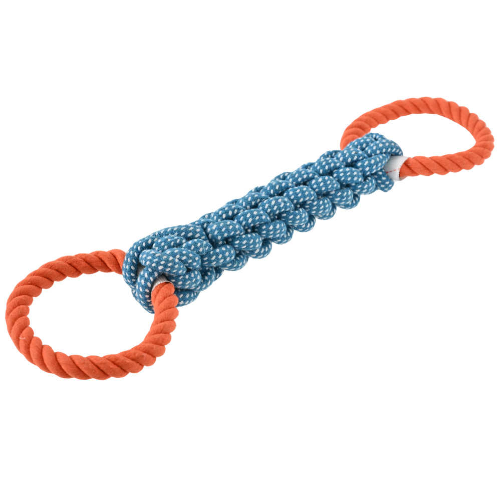 Dog Rope Toy Aggressive Chewers - 15 adet/karton çift halkalı pamuk ip