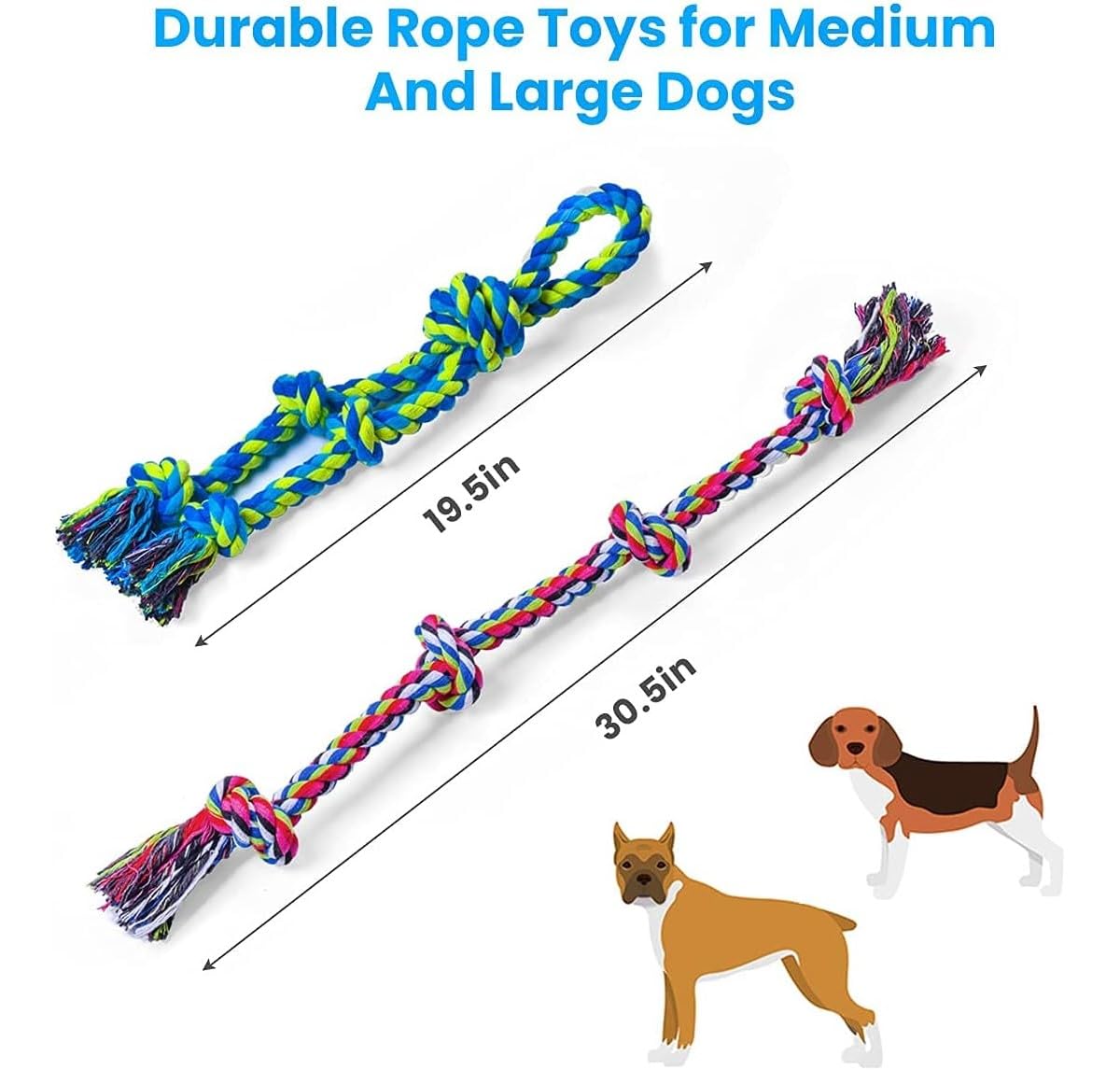 Dog Rope Toy Aggressive Chewers - Büyük Irk Agresif Çiğneyenler İçin Dayanıklı
