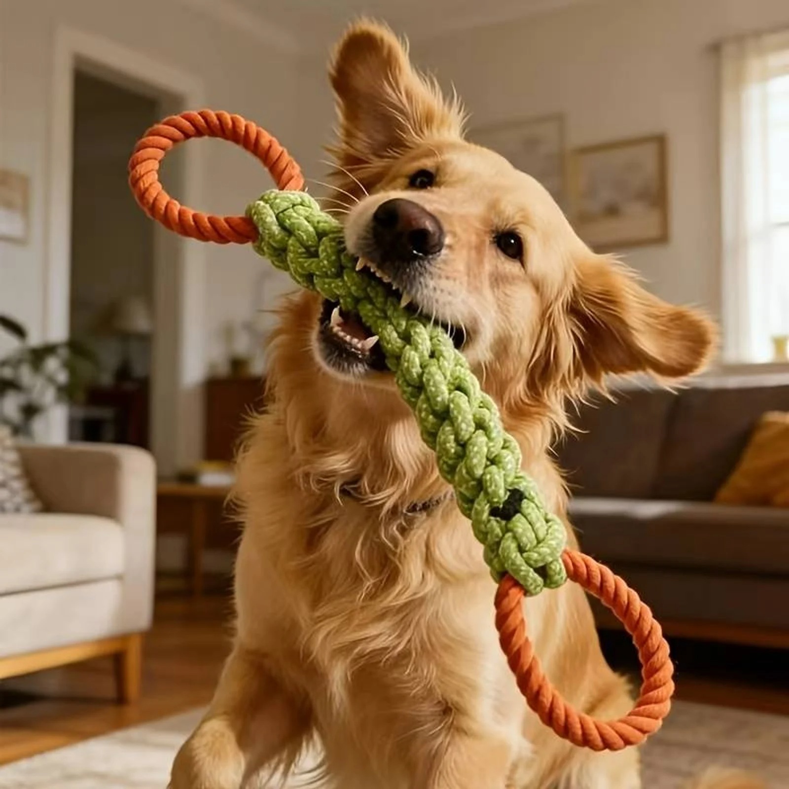 Indestructible Dog Chew Toy - Dayanıklı Köpek Halat Düğüm Oyuncağı, Köpek