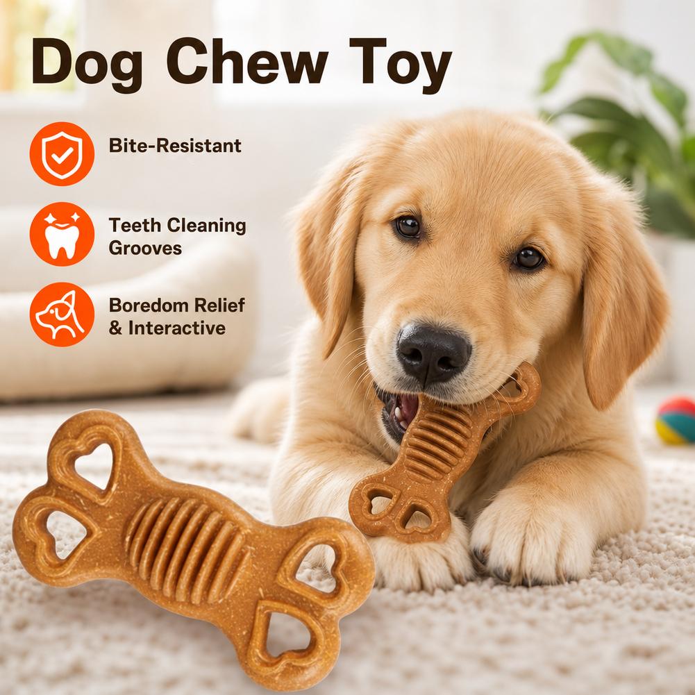 Teeth Cleaning Dog Chew Bone - Dayanıklı Köpek Oyuncak Kemik, Ağresif Çiğneyenler
