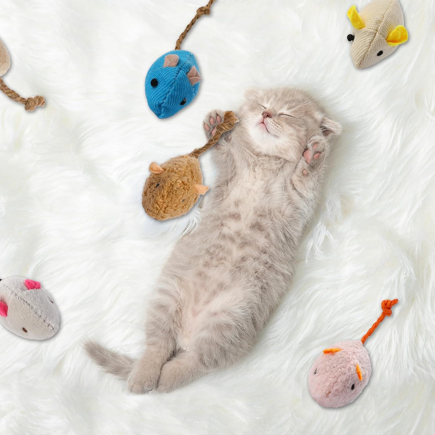 8 adet rastgele paketlenmiş in - Catnip Interactive Plush Mouse incelemesi ve fiyatı